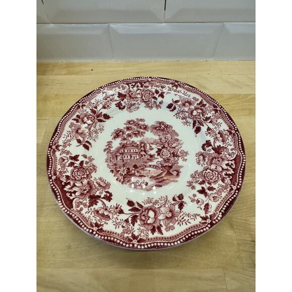 Tea Cups Red Pink Royal Staffordshire England Alfred Meakin TONQUIN TRIO rare - Picture 7 of 8